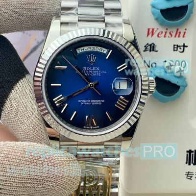 PPM Superclone Gain Weight Rolex 3255 Day-Date Blue Ombre Dial Presidential Watch 